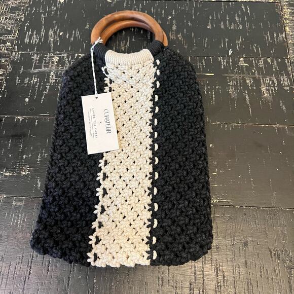 Laude the Label Mini Macramé Bag with‎ Wooden Handles The Gabby Macrame Bag - Picture 8 of 9